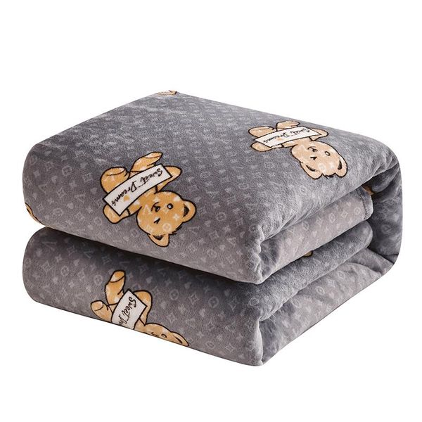 

blankets bear soft warm coral fleece blanket sheet bedspread sofa light thin mechanical wash flannel ssxml