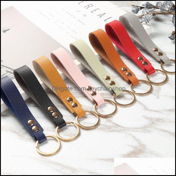 

keychains fashion accessories design pu leather gold circle ring bag car key chain in stock drop delivery 2021 dayhx, Silver