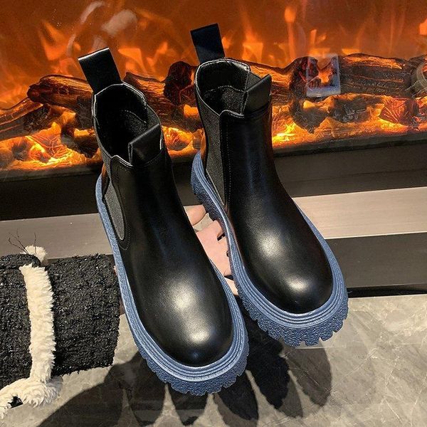 

spring and autumn boots ladies white gothic shoes ankle women winter thick-soled black fashion snow