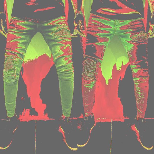 

men's jeans men skinny ripped casual slim fit mens fold brand motor biker hip hop denim black blue pants trousers