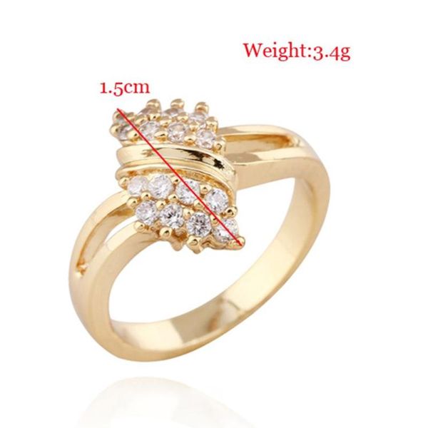 

wedding rings fashion luxury women cubic zirconia golden round rhinestone crystal winding ring ladies engagement gift, Slivery;golden