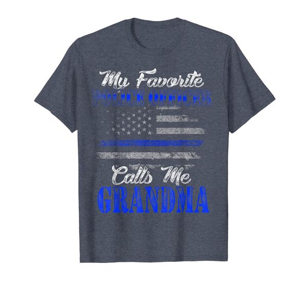 

My Favorite Police Officer Calls Me Grandma Blue Line Shirt, Mainly pictures