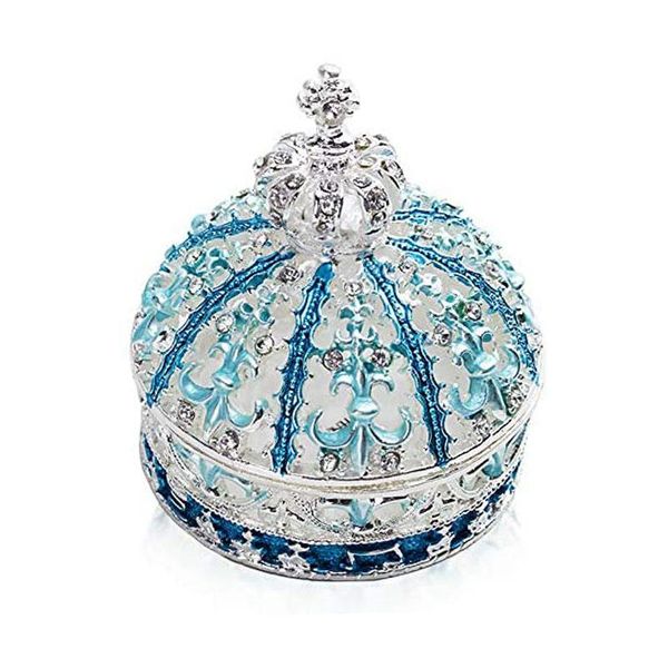 

jewelry pouches, bags proposal crown box storage organizer case ring necklace nordic luxury wedding couple rings gift, Pink;blue