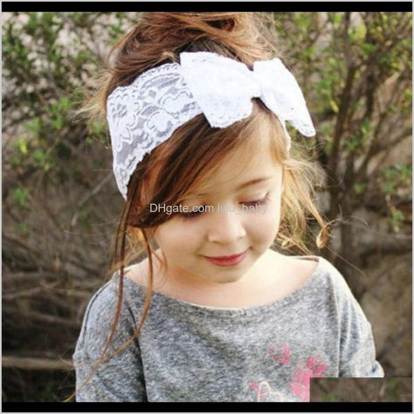 Nettes Mädchen Kinder geborene Babys Bogen Haarband Turban Stirnband Kopfbedeckung Spitze Haarband Weiß Rosa Lila Rot mit Opp Beutel Paclage N4Uce Qfzmv