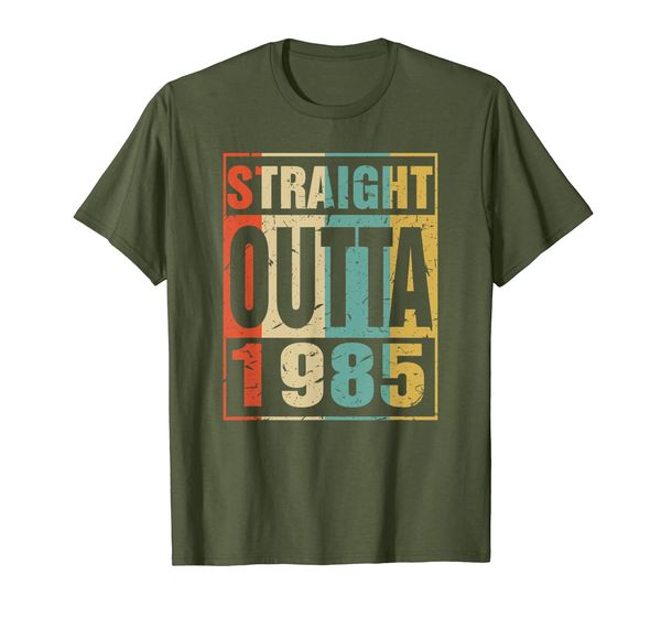 

retro vintage straight outta 1985 - 34 years old t-shirt, White;black