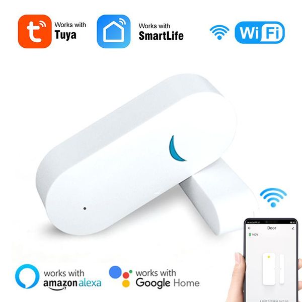 

smart home sensor tuya wifi door open / closed detectors compatible with alexa google life app