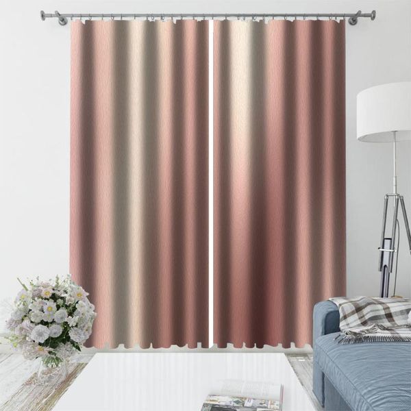 

po warm pink girls curtains 3d window living room wedding bedroom solid color curtain & drapes