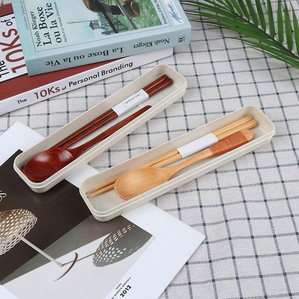 

chopsticks 1 pairs chopstick +1 spoons portable japanese wooden spoon cutlery