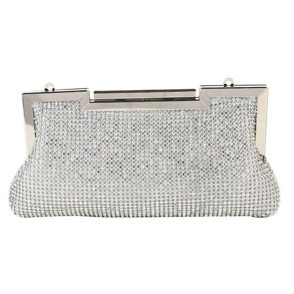 

full rhinestone hobos shinny luxury evening bags women wedding banquet clutches designer soft surface solid fashion party purse