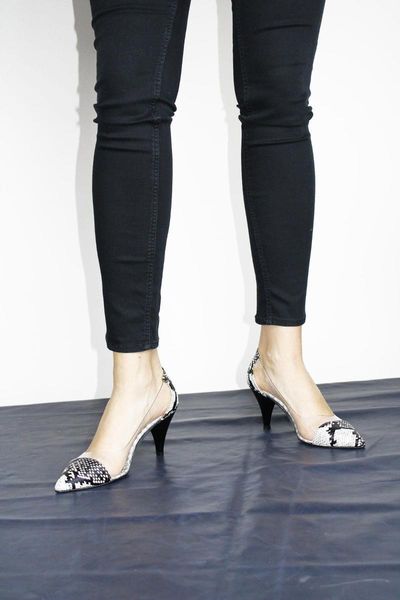 

women's transparent detailed zenne dress shoes, Black
