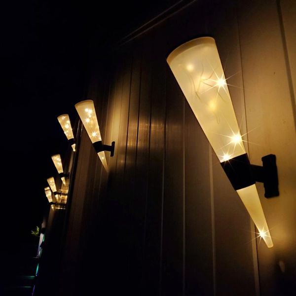 

outdoor wall lamps 2pcs solar lamp waterproof streetlight for 2-color/colorful changing landscape corridor garden spotlight