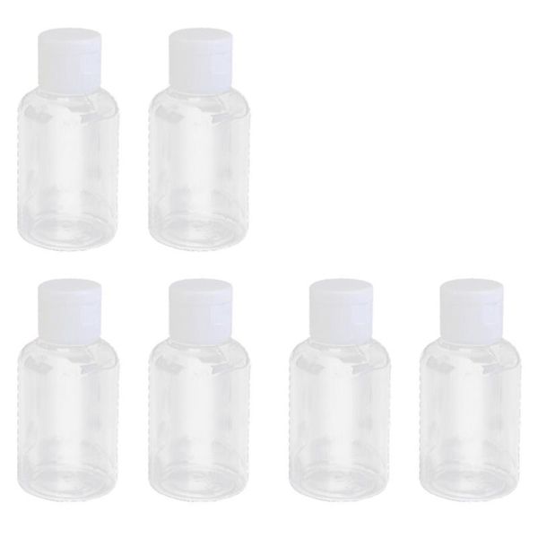 

storage bottles & jars 6pcs 50ml empty sample bottle container jar pot vial with lid perfect for emollient water shower emulsion (caps