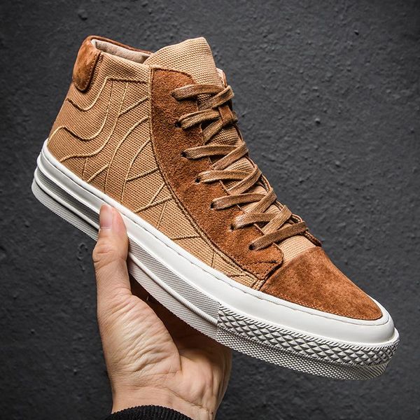 

boots cow suede leather men casual shoes british style lace up comfortable fashion walking outdoor ankle, Black