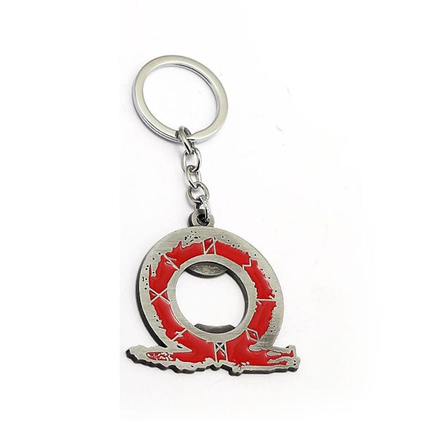 

keychains god of war 4 keychain bottle opener game logo kratos pendant cool metal keyrings men car women bag key chain chaveiro jewelry, Silver