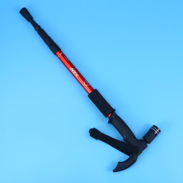 

trekking poles aluminum alloy pole with lamp three-section old man anti-skid folding lightweight walking cane for men