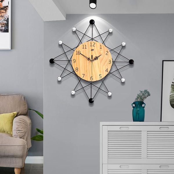 

wall clocks creative clock modern design wood nordic handmade wooden digital large duvar saati simple yy60wc