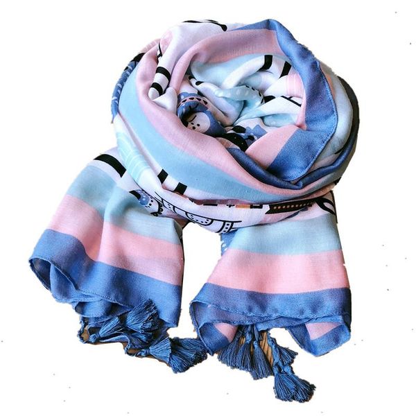 

scarves women's summer thin shawl sunscreen air conditioner spring and autumn long cotton linen, Blue;gray