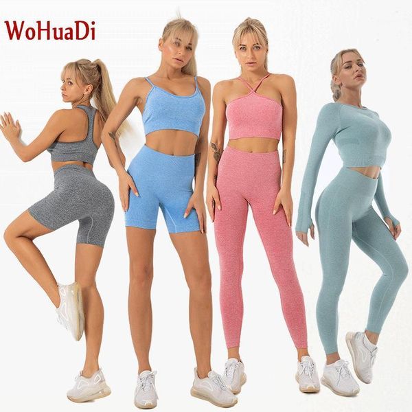 

yoga outfits wohuadi women's clothing sportswear set fitness sports bra/short/long sleeve crop t-shirt leggings gym any combination1, White;red