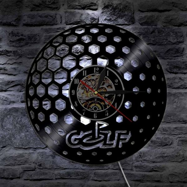

wall lamp golf ball light led backlight record clock modern decorative lighting watch for men sport lover gift