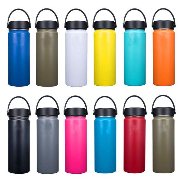 

water bottles wide mouth stainless steel bottle leak proof 18 oz straignt portable handle vacuum insulated office cups promotion gifts