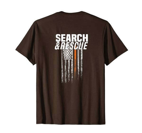 

thin orange line search rescue sar emergency team t-shirt, White;black