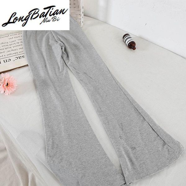 

women's pants & capris spring autumn black cotton for women fashion sport femme flare pant korean knitted long trousers casual pantalon, Black;white