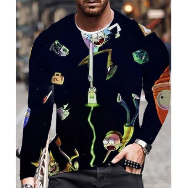 

fashionable men's 3d printing t-shirt visual impact party streetwear round neck long sleeve designer xl print daily top, White;black