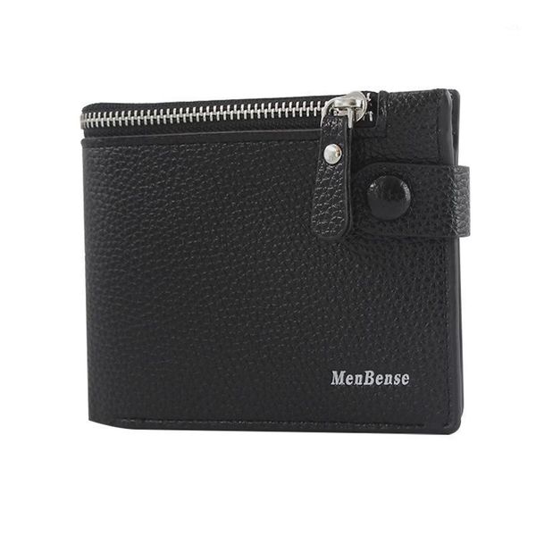

fashion men's short wallet simple large capacity pu wallets1, Red;black
