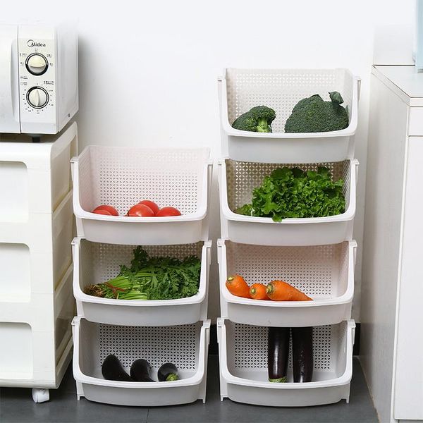 

storage baskets stackable basket with cover plastic toy container box kitchen vegetable organizer bathroom sundry shelf