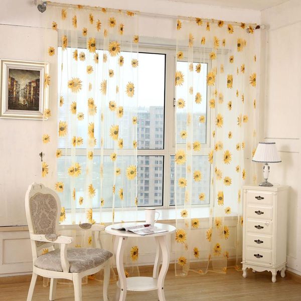 

curtain & drapes 2pcs sunflower shower bath curtains elegant modern bright pattern floral plant for bedroom living room decor