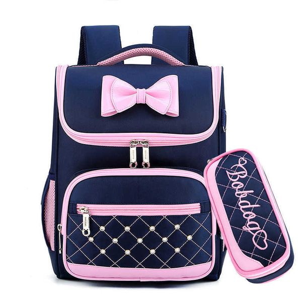 Niedliche Schleife PrincBackpack Schulrucksäcke für Mädchen Kinder Satchel Schultaschen für Kindergarten Mochila Escolar Rucksäcke X0529