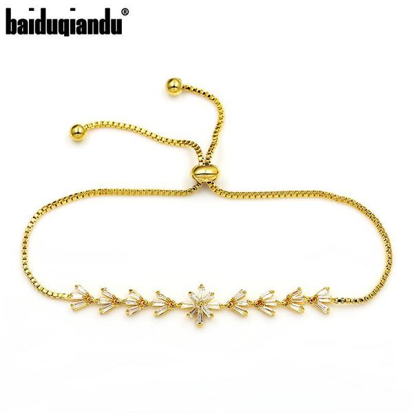 

link, chain baiduqiandu brand sparkling cubic zirconia wedding adjustable pull-string cz bracelet for women fashion jewelry, Black