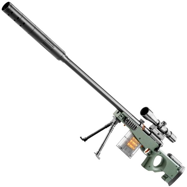 

2411children's toy and jumping 98k sniper awm rear pull bolt skin version manual eva shell throwing soft bullet long gun