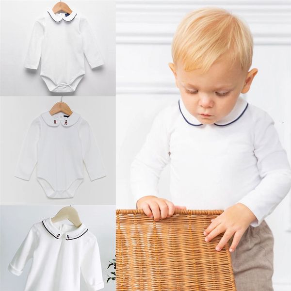 

bodysuit baby boys cotton romper children boutique clothes infant soldier embroidery clothing newborn birthday baptism white rompers, Blue