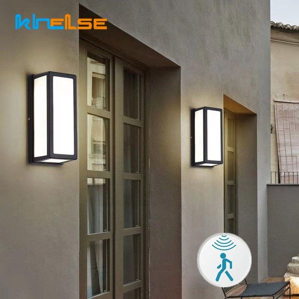 

18w/30w modern outdoor led wall lamp waterproof ip65 radar motion sensor sconce aluminum porch garden home lights luminaire lamps