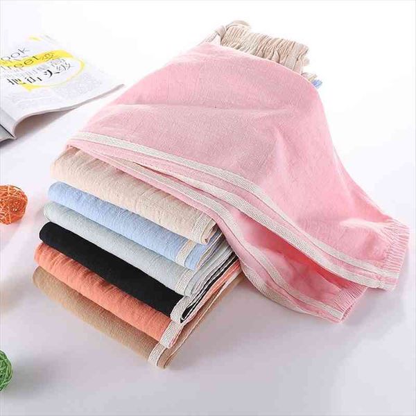 

childrens cotton andlinen mosquito proof pants for boys wearcasual pants, large knickers and girlsleggings insummer, Blue