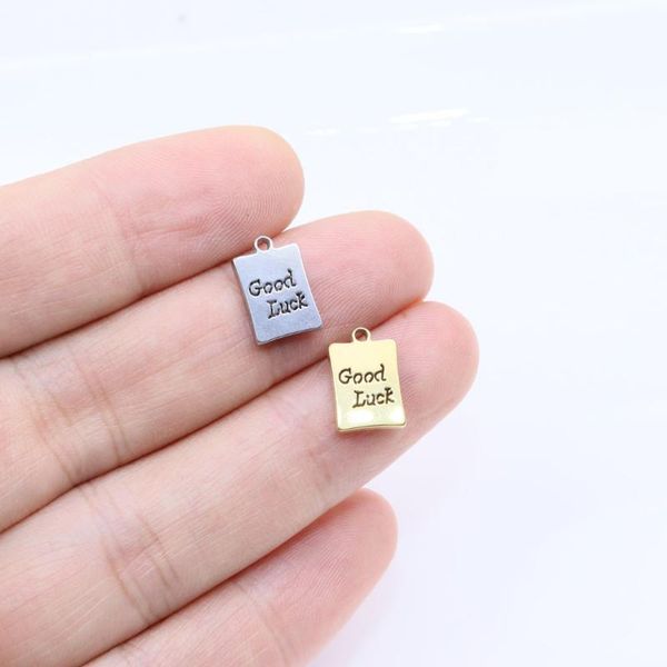 

charms 10pcs 9*7mm wholesell stainless steel pretty good luck diy anklets earrings 18g gold unfading colorless 2 colors, Bronze;silver