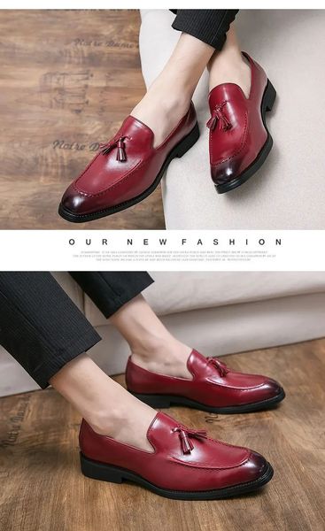 

men shoes lace up pu leather fashion dress classic comfortable casual business shoes oxfords derby 2021 new spring outdoor autumn fringe dh4, Black