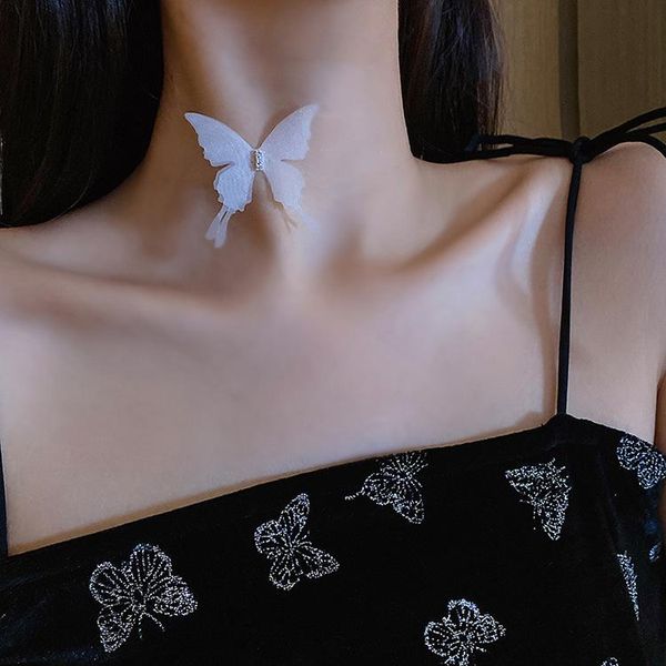 

pendant necklaces 2021 simple chic korean butterfly choker necklace fashion women casual jewelry, Silver