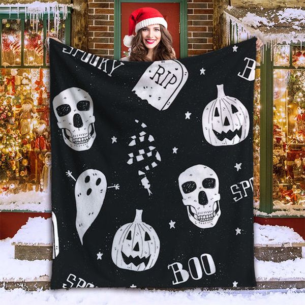 

halloween style black cat pattern 3d printing blanket, soft, comfortable, not easy to fade and durable, anti-fouling