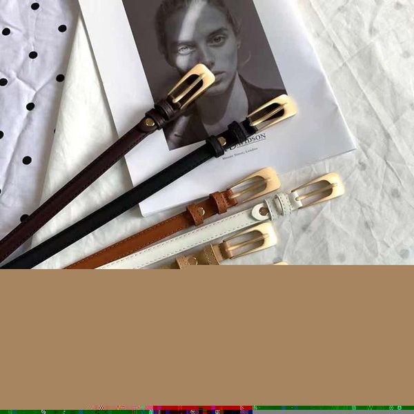 

belts 2021 style all-match thin belt women's texture cowhide casual decoration jeans alloy button solid color, Black;brown
