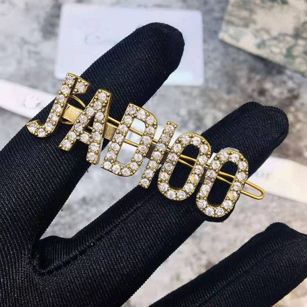 

70% off high-quality jewelry letter hairpin, rhinestone, fashion, simple family side one character clip, net, red banger, female, Golden;silver