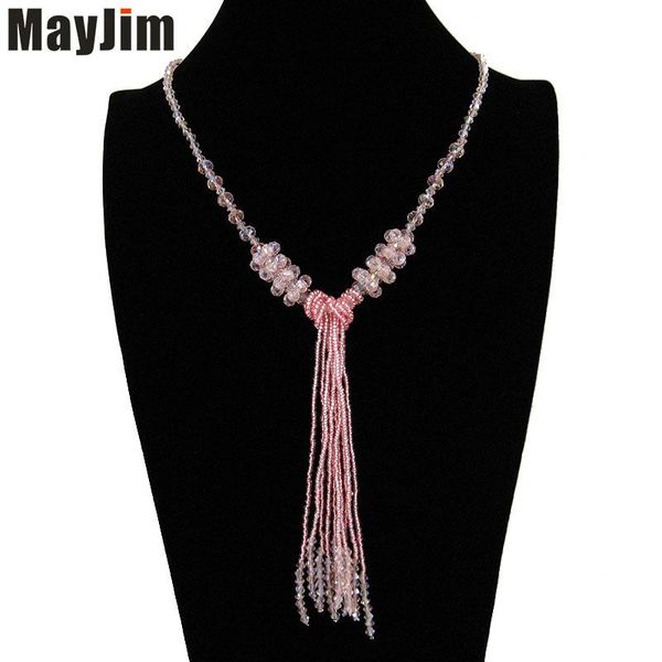 

pendant necklaces mayjim european fashion crystal women long 2021 bead sweater chain pendants jewelry vintage statement bijoux, Silver