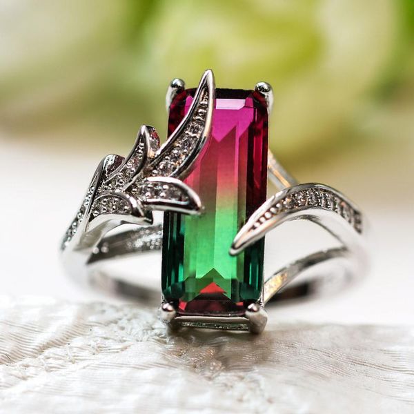 

male female luxurybig opal stone engagement rings for women colorful zircon birthstone ring wedding, Slivery;golden