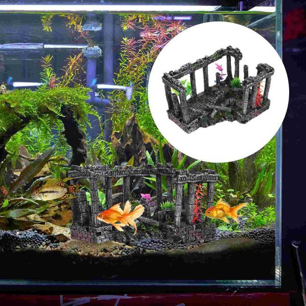 

wallpapers 1pc resin roman column ornament aquarium decor fish tank supply craft