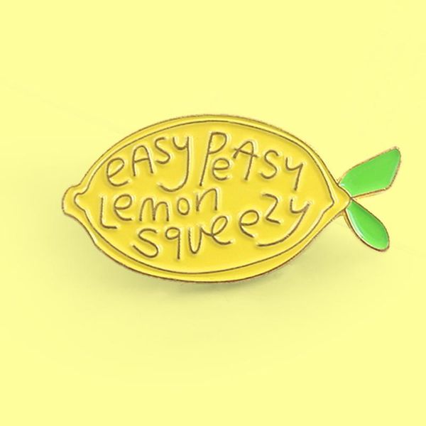 

pins, brooches cute yellow lemon fruit brooch easy peasy squeezy bright enamel pins badge backpack lapel, Gray