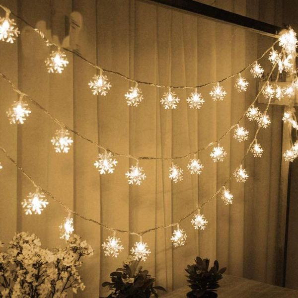 

strings 1.2m 3m snowflake string light 10 20 led indoor fairy lights warm white waterproof battery for outdoor party