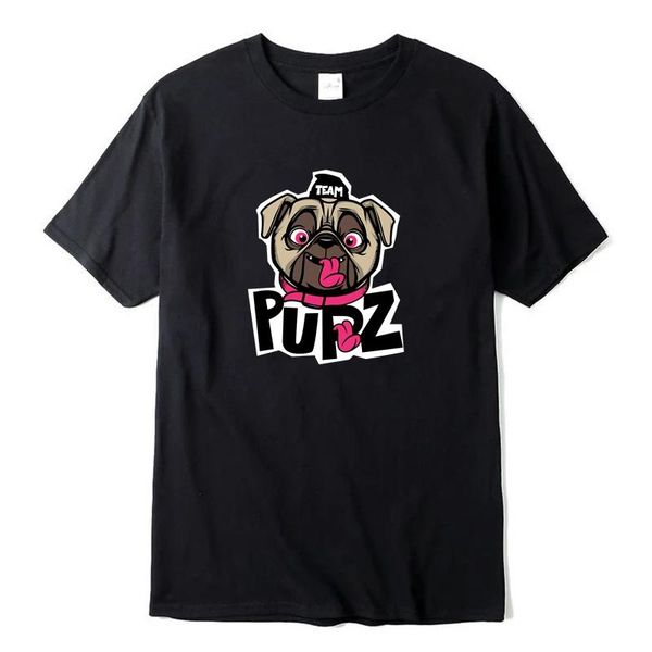 

men's t-shirts cotton creative trend tshirt team pupz dog print short sleeve & tees fashion casual couple t shirt, White;black