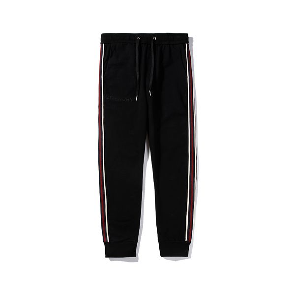 

mens fashion sports pants letter stripe novelty pattern pants loose breathable sweatpants sports series men and women same sportswear, Black