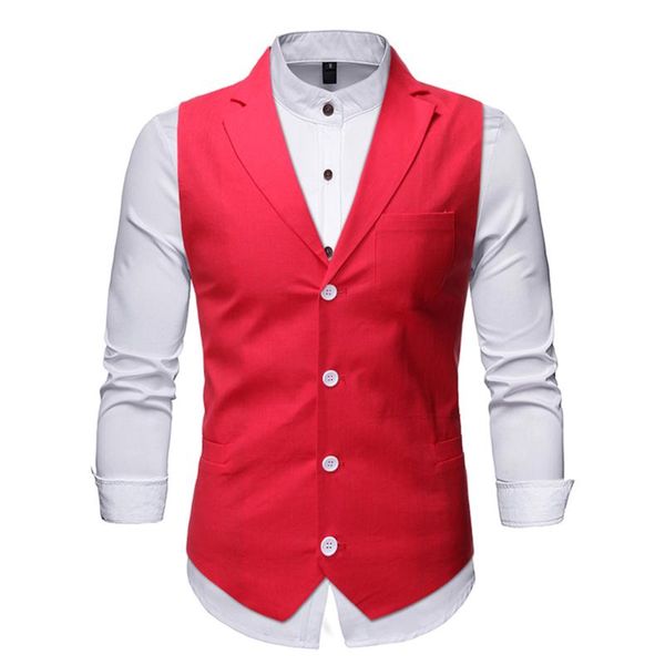 

men's vests 2021 arrival dress for men slim fit mens suit vest male waistcoat gilet homme solid sleeveless formal business jacket, Black;white